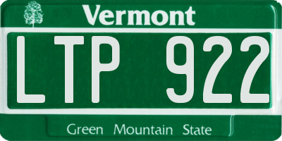VT license plate LTP922
