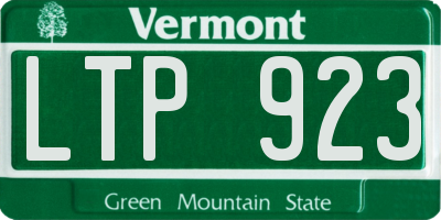 VT license plate LTP923