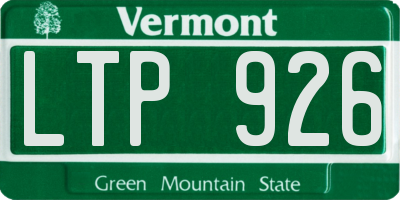VT license plate LTP926