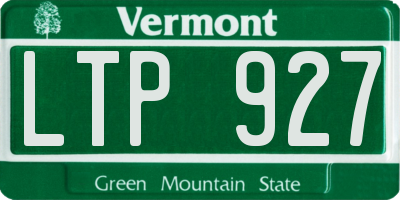 VT license plate LTP927