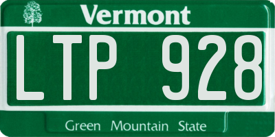 VT license plate LTP928