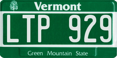 VT license plate LTP929
