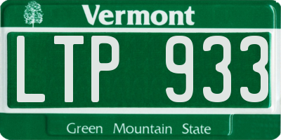 VT license plate LTP933