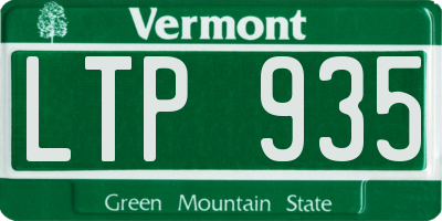 VT license plate LTP935