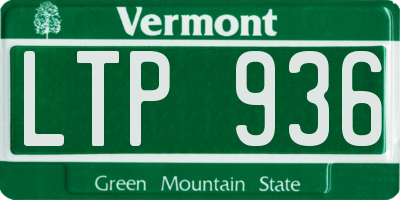 VT license plate LTP936