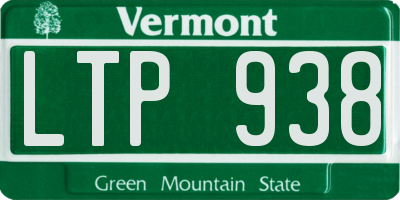 VT license plate LTP938