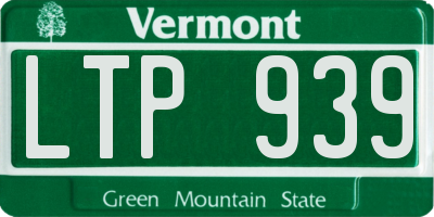 VT license plate LTP939