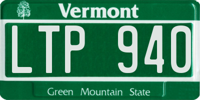 VT license plate LTP940