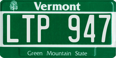 VT license plate LTP947
