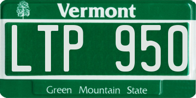 VT license plate LTP950