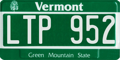 VT license plate LTP952