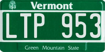 VT license plate LTP953