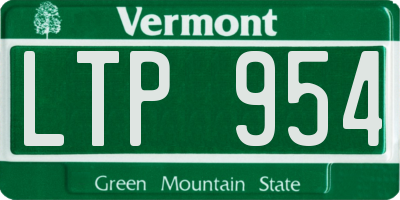 VT license plate LTP954