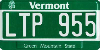 VT license plate LTP955