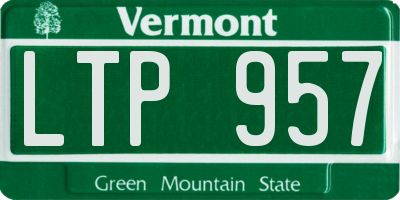 VT license plate LTP957