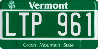 VT license plate LTP961