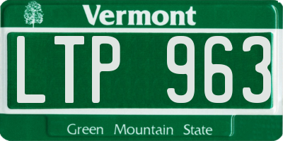 VT license plate LTP963
