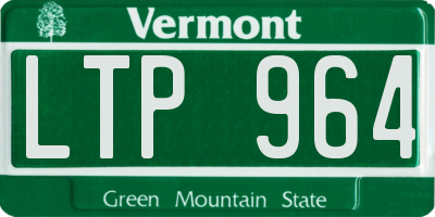 VT license plate LTP964