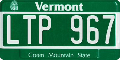 VT license plate LTP967