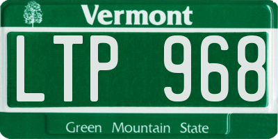 VT license plate LTP968