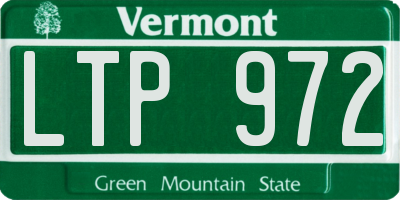 VT license plate LTP972