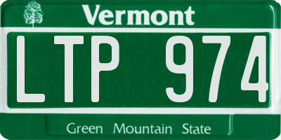 VT license plate LTP974