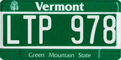 VT license plate LTP978