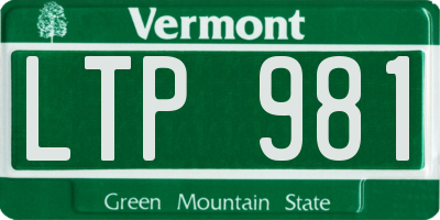 VT license plate LTP981