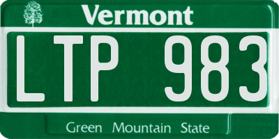 VT license plate LTP983
