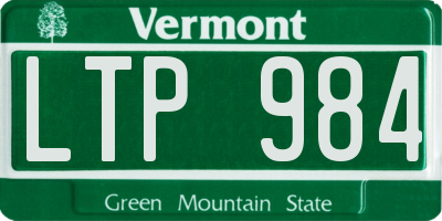 VT license plate LTP984