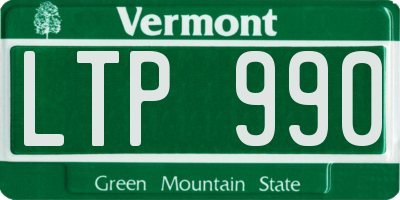 VT license plate LTP990