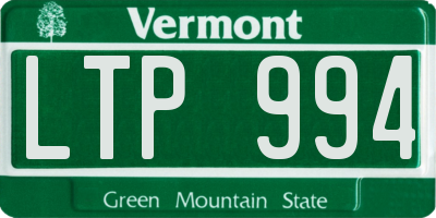 VT license plate LTP994