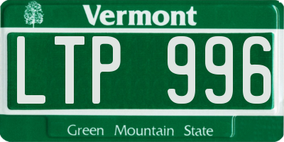 VT license plate LTP996