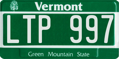VT license plate LTP997