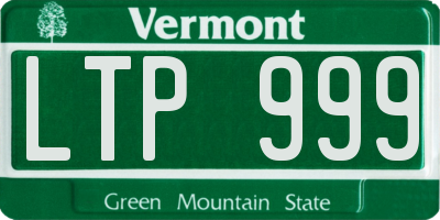 VT license plate LTP999