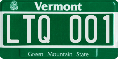 VT license plate LTQ001