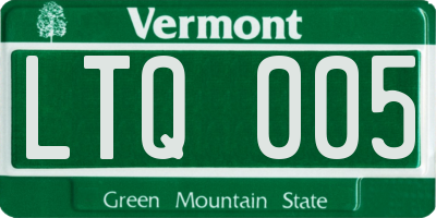 VT license plate LTQ005