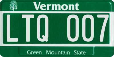 VT license plate LTQ007