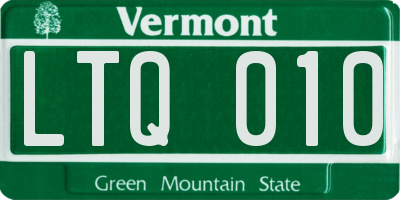 VT license plate LTQ010