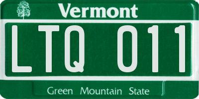 VT license plate LTQ011