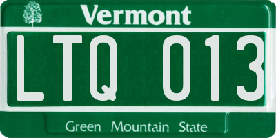 VT license plate LTQ013