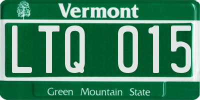 VT license plate LTQ015