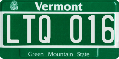 VT license plate LTQ016