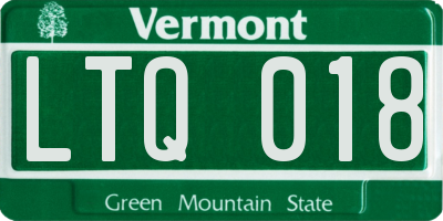 VT license plate LTQ018