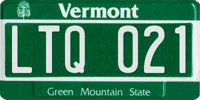 VT license plate LTQ021
