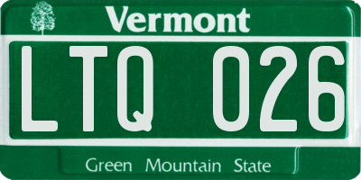 VT license plate LTQ026