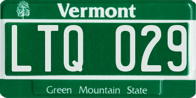 VT license plate LTQ029