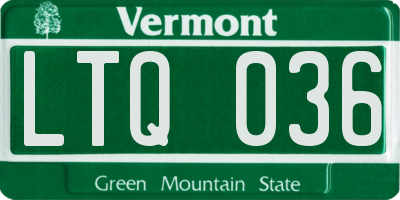 VT license plate LTQ036
