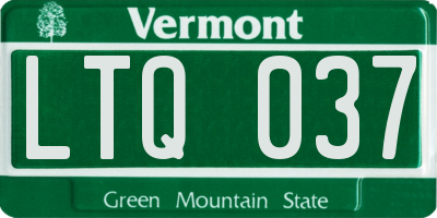 VT license plate LTQ037