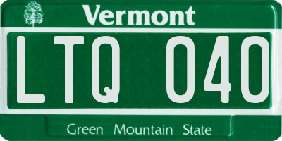 VT license plate LTQ040
